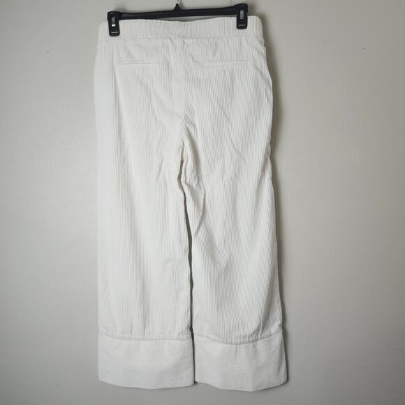 J.O.A. Just One Answer Women's Corduroy Front Tie Pants Off White Medium Wide - Picture 5 of 15